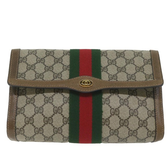 GUCCI GG Supreme Web Sherry Line Clutch Bag - Picture 15 of 15